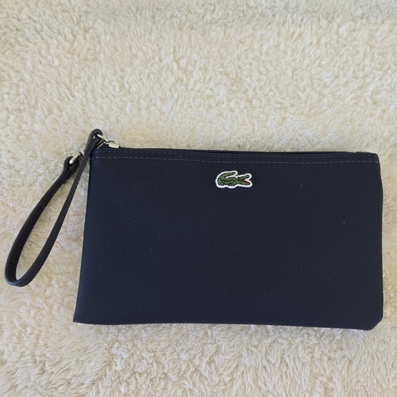 EUC Lacoste PVC Navy Wristlet Pouch - Picture 1 of 5